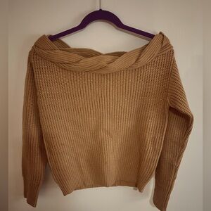 Off the shoulder knit sweater